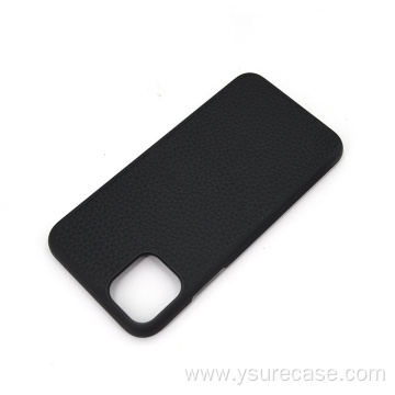 Modern Stylish Black Pebble Leather Phone Case With